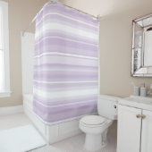 Thistle paarse strepen douchegordijn (In situ)