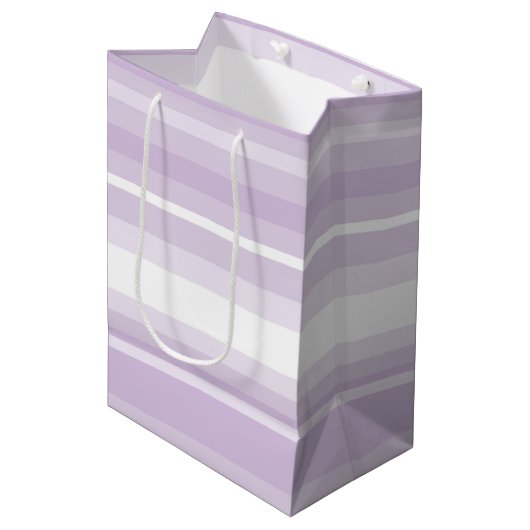 Thistle paarse strepen medium cadeauzakje (Voorkant Gekanteld)