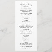 Thistle Purple Floral Elegant Modern Wedding  Programmakaart (Achterkant)