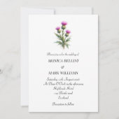 Thistle Purple Floral Scottish Simple Wedding Kaart (Voorkant)