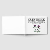 Thistle Schotse Waterverf Bloemen bruiloft Gastenboek (Volledig)