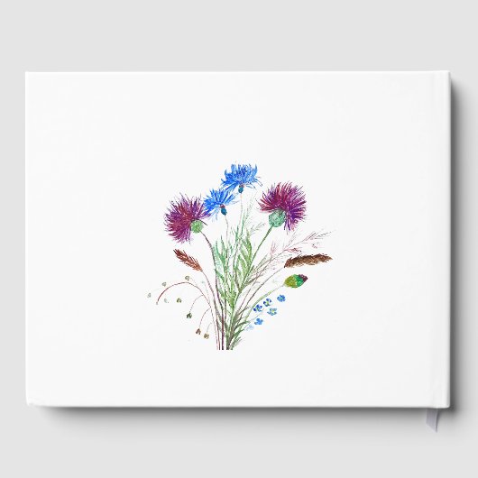 Thistle Schotse Waterverf Bloemen bruiloft Gastenboek (Achterkant)
