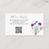 Thistle Schotse Waterverf Paarse bloemenbruiloft Informatiekaartje (Voorkant)