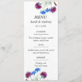 Thistle Scotland Floral Waterverf bruiloft eten Menu (Voorkant)
