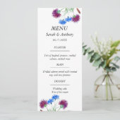 Thistle Scotland Floral Waterverf bruiloft eten Menu (Staand voorkant)