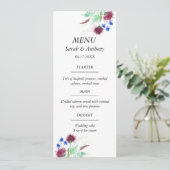 Thistle Scotland Floral Waterverf bruiloft eten Menu (Staand voorkant)