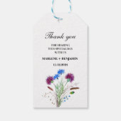 Thistle Scottish Floral Waterverf Flowers Bruiloft Cadeaulabel (Achterkant)