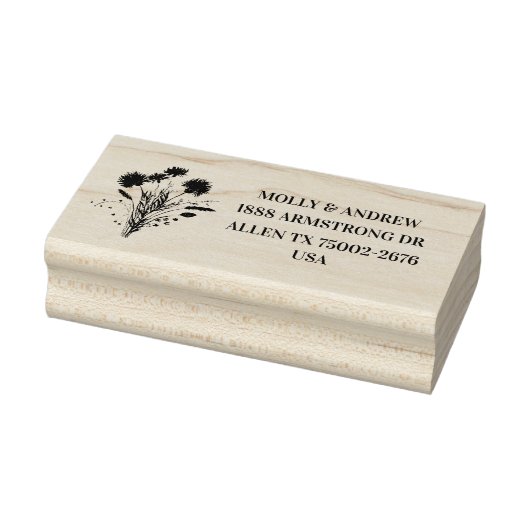Thistle Scottish Floral Wedding Retouradres Rubberstempel (Stempel)