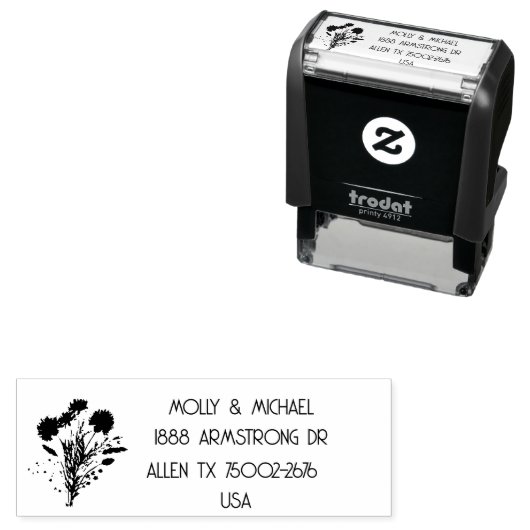 Thistle Scottish Floral Wedding Retouradres Zelfinktende Stempel (In situ)