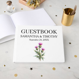 Thistle Scottish Watercolor Floral Wedding Gastenboek