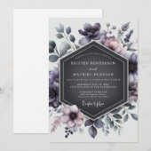 Thistle Shadowy Flora Wedding Kaart (Voorkant / Achterkant)