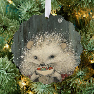 Thistle the Hedgehog | Woodland Whimsy  Ornament Kaart