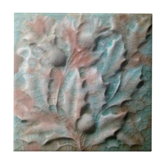 Thistle Theme American Encaustic Faux Relief Repro Tegeltje (Voorkant)