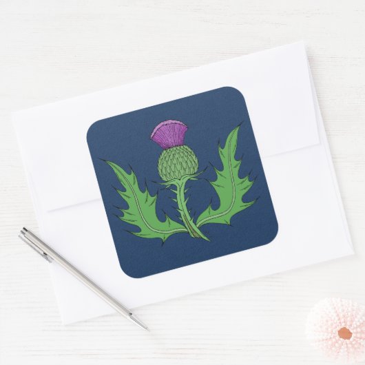 Thistle Vierkante Sticker (Envelop)