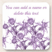 THISTLE violet bloempatroon Bier Onderzetter (Voorkant)