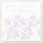 THISTLE violet bloempatroon Glazen Onderzetter (Achterkant)