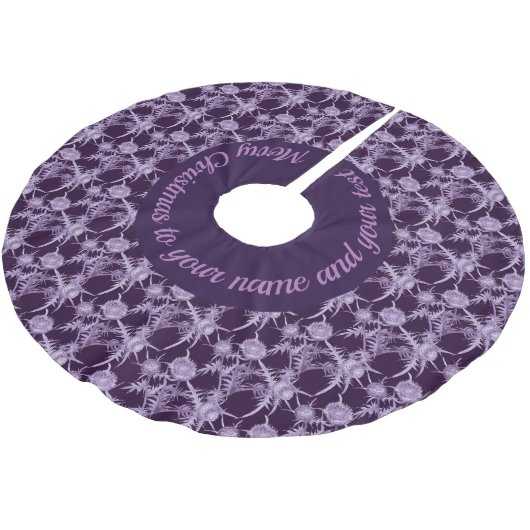 THISTLE violet bloempatroon Kerstboom Rok (Gekanteld)