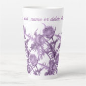 THISTLE violet bloempatroon Latte Mok (Voorkant)