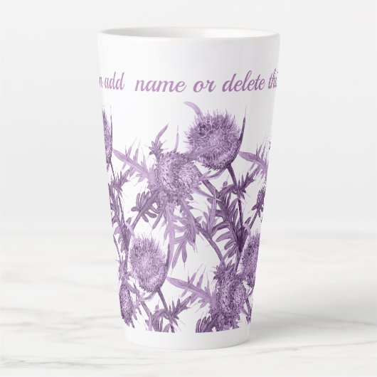THISTLE violet bloempatroon Latte Mok (Voorkant)