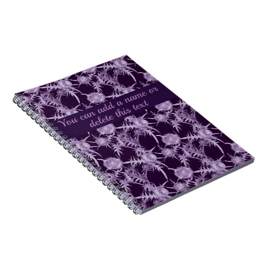 THISTLE violet bloempatroon Notitieboek (Rechterzijde)