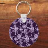 THISTLE violet bloempatroon Sleutelhanger (Voorkant)