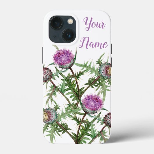 Thistle violette bloemen Case-Mate iPhone case (Achterkant)