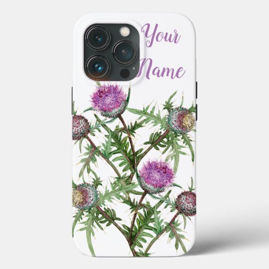 Thistle violette bloemen Case-Mate iPhone case (Achterkant)