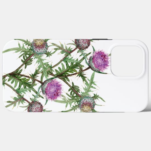 Thistle violette bloemen Case-Mate iPhone case (Achterkant (horizontaal))