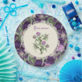 Thistle violette bloemen papieren bordje (Feest)