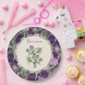 Thistle violette bloemen papieren bordje (Feest)