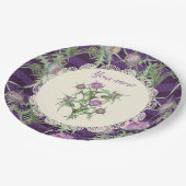 Thistle violette bloemen papieren bordje (Gekanteld)