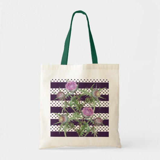 Thistle violette bloemen tote bag (Voorkant)