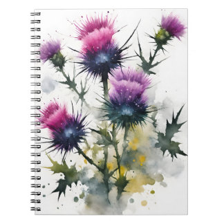Thistle - Watercolor flowers Notitieboek