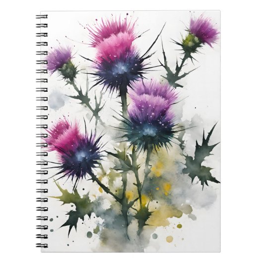 Thistle - Watercolor flowers Notitieboek (Voorkant)