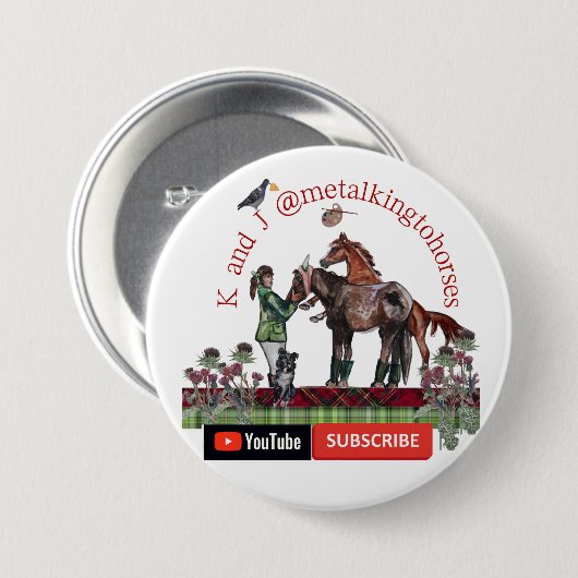 Thistlebrook Stables Riboon Ronde Button 7,6 Cm (Voorkant /achterkant)