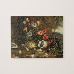 Thistles, bloemen, reptielen en vlinders naast elk legpuzzel