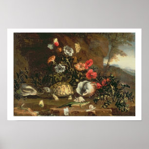 Thistles, bloemen, reptielen en vlinders naast elk poster