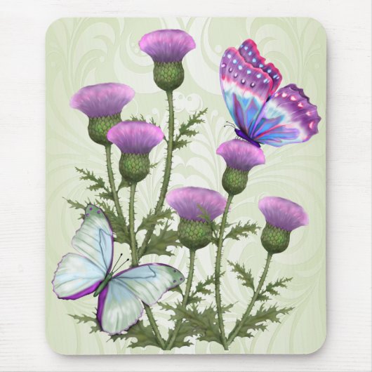 Thistles en Butterflies Muismat (Voorkant)