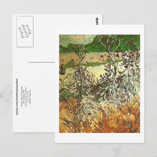 Thistles, Van Gogh Fine Art Briefkaart (Voorkant / Achterkant)