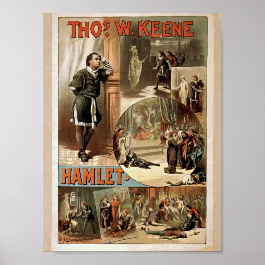 Tho'.W. Keene, Hamlet Retro Theater Poster (Voorkant)
