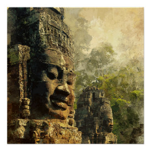 Thom Cambodja Ankor Tropische Jungle Perfect Poster