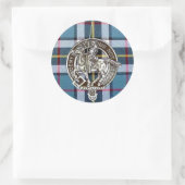 Thom(p)son clan crest op jurk blauw tartan ronde sticker (Tas)