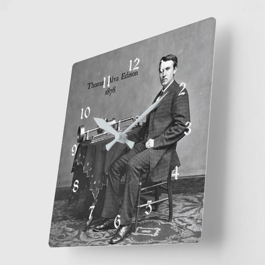 Thomas Alva Edison, 1878 Vierkante Klok (Hoek)