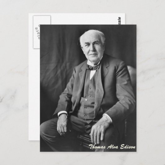Thomas Alva Edison Briefkaart (Voorkant / Achterkant)