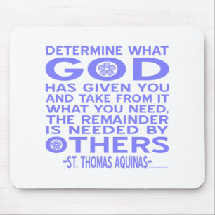 Thomas Aquinas God Gegeven Lichtblauw Muismat
