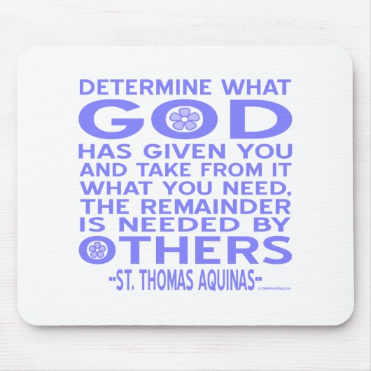 Thomas Aquinas God Gegeven Lichtblauw Muismat (Voorkant)