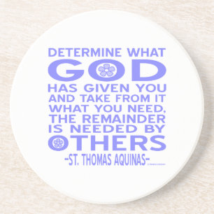 Thomas Aquinas God Gegeven Lichtblauw Zandsteen Onderzetter