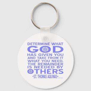 Thomas Aquinas God heeft Light Blue gegeven Sleutelhanger