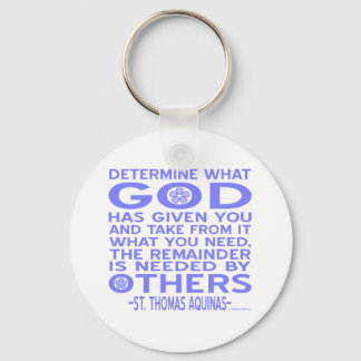 Thomas Aquinas God heeft Light Blue gegeven Sleutelhanger