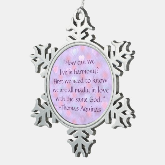 Thomas Aquinas Same God Quote Tin Sneeuwvlok Ornament (Rechts)